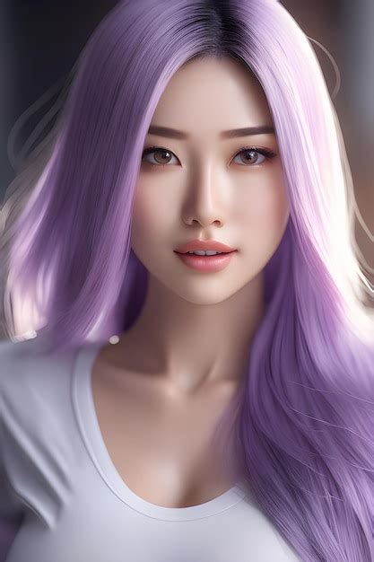 Premium AI Image | Stunning Beauty woman with violet hair