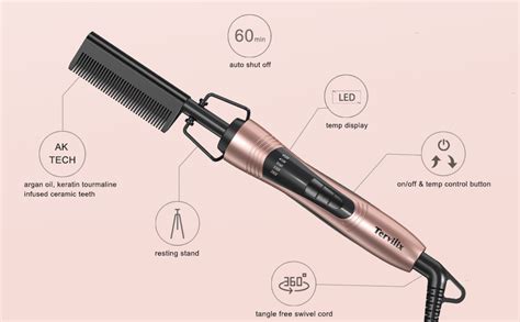 Amazon Electric Hot Comb By Terviiix Pressing Combs For Black Hair Wigs Beard Anti