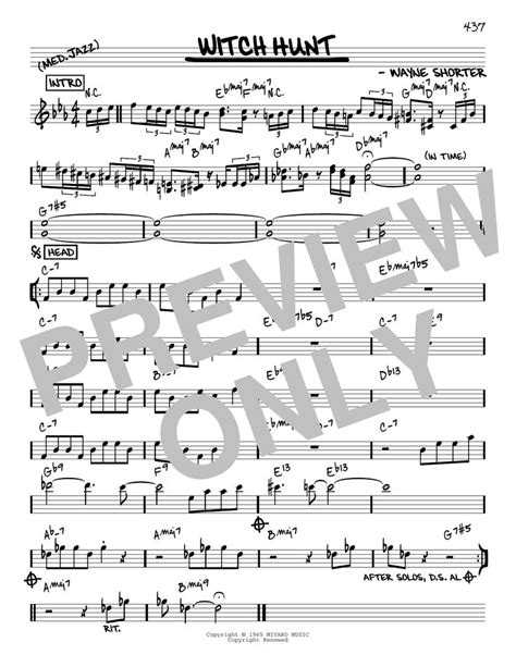 Wayne Shorter Witch Hunt Reharmonized Version Arr Jack Grassel