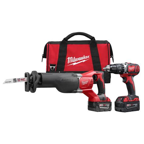 Milwaukee M18 18-Volt Lithium-Ion Cordless Hammer Drill/SAWZALL Combo Kit (2-Tool) with (2) 3.0 ...