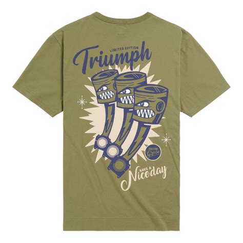 Triple Graphic T Shirt In Olive Green Green Triumph Heritage