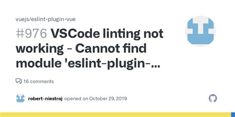 Vscode Linting Not Working Cannot Find Module Eslint Plugin Vue