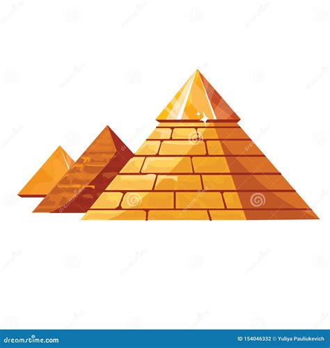 Egyptian Pyramids Isolated On White Stock Vector Illustration Of