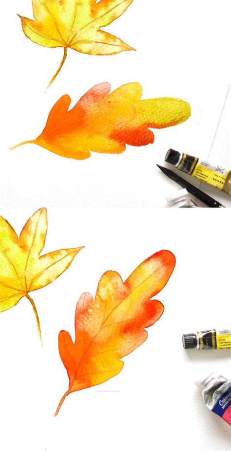 THREE WAYS TO PAINT A WATERCOLOR FALL LEAF Inkstruck Studio Fall