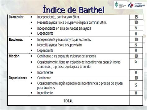 Índice de Barthel se utiliza para valorar el grado de dependencia en