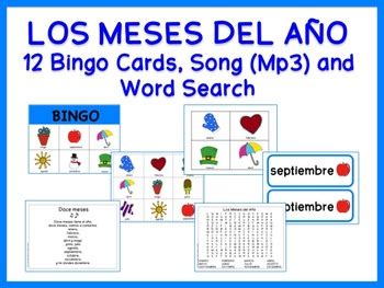 Months of the Year Games and Song {Spanish} by Fun for Spanish Teachers