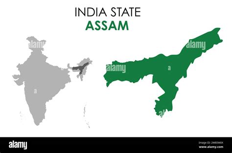 Assam map of Indian state. Assam map vector illustration. Assam vector ...