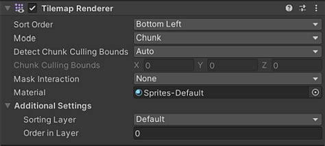Unity Manual Tilemap Renderer Component Reference