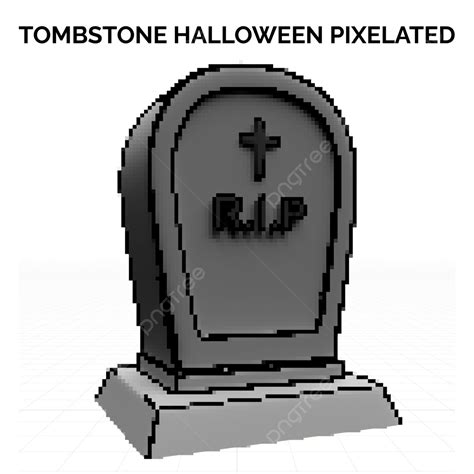 3d Pixel Style Scary Tombstone Decorative Ornament Halloween Design Theme Icon Cartoon Pixel