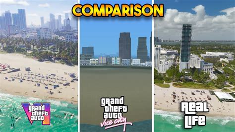 GTA 6 VS GTA VICE CITY VS REAL LIFE COMPARISON YouTube