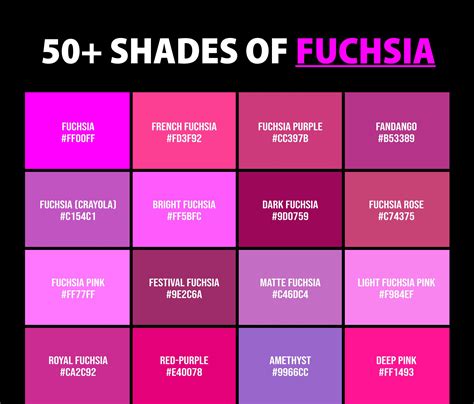 50 Shades Color Shades Different Shades Of Pink Shades Of Purple Peachy Pink Bright Pink