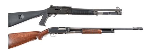 M C LOT OF TWO BENELLI M4 SEMI AUTOMATIC SHOTGUN AND WINCHESTER