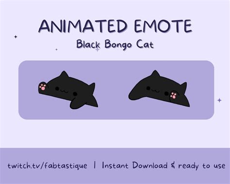 Black Animated Bongo Cat Emote Animated Cat Emote Twitch Discord