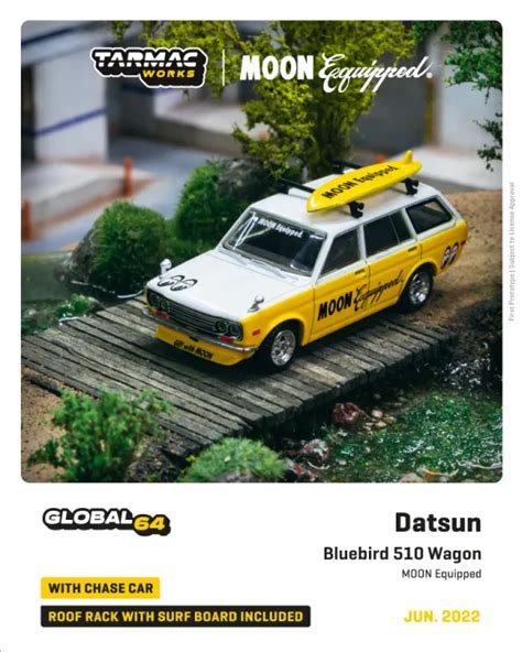 Tarmac Works 1 64 Datsun Bluebird 510 Wagon Moon ติดตั้งโมเดลรถเหล็ก