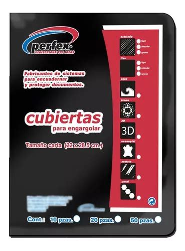 Perfex Cubierta Para Encuadernar Liso Negro T C Pzas Mercadolibre