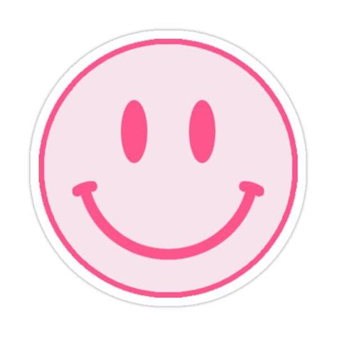 Pink Smiley Face Sticker By Samanthaprice Face Stickers Preppy