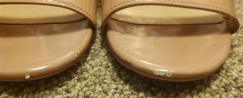 Coach Marla Slingback Nude Patent Leather Sandal Sz Gem