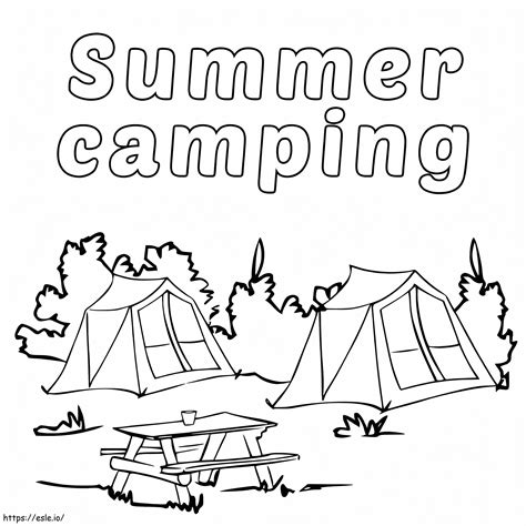 Summer Camping Coloring Page