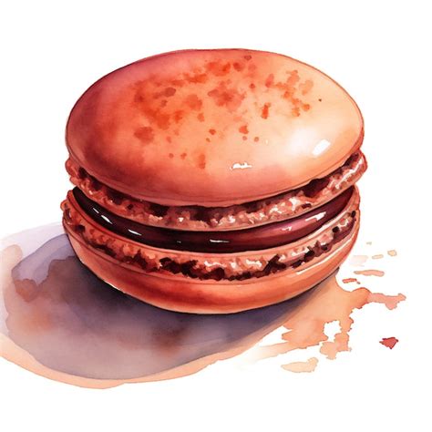 Premium Ai Image Chocolat Macaron Watercolor Illustration On White