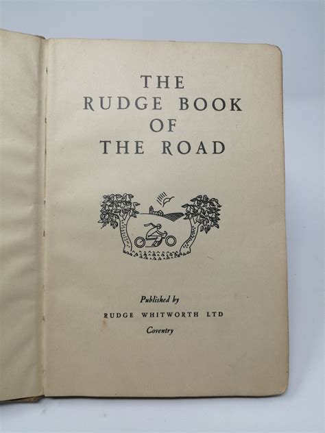 The Rudge Book Of The Road By John V Pugh Very Good 1927 Robin