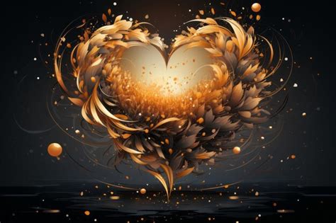 Ilustración De Un Amor Apasionado Con Un Corazón De Oro 37 Foto Premium