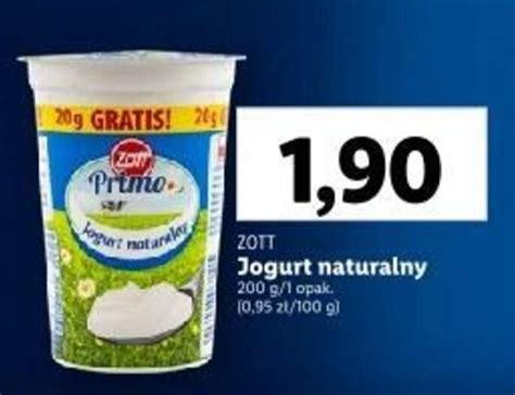 Promocja Zott Jogurt Naturalny G W Lidl