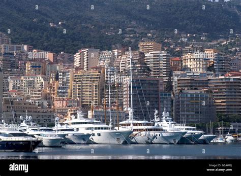 yachts moored in the port of Monaco Stock Photo - Alamy