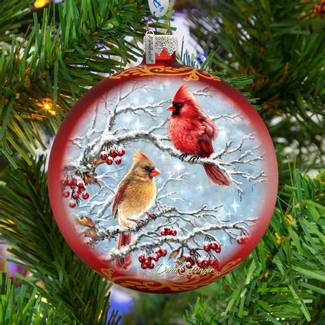 Christmas Ornaments Red Cardinal Glass Ornaments Cardinal Etsy