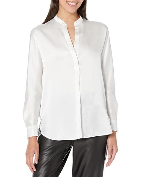 Women S Vince Band Collar Blouse Zappos