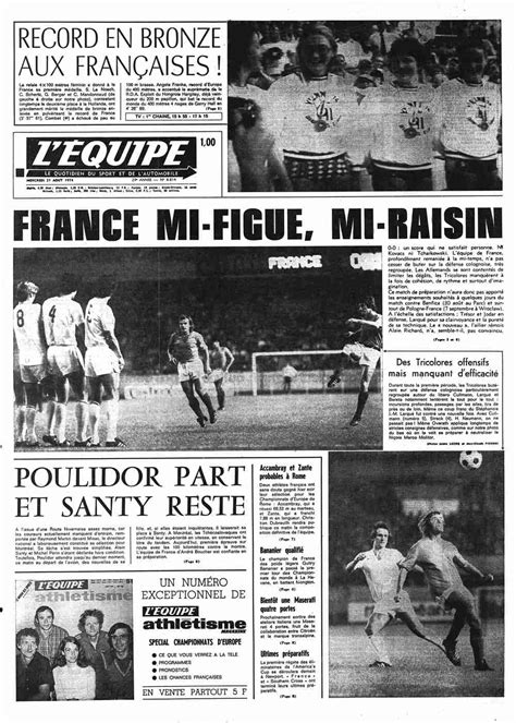 L Équipe Front Page from August 21 1974