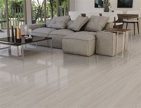 Windermere White Wood Plank Polished Porcelain Tile