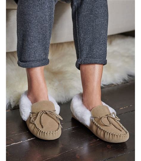 Camel Sheepskin Moccasin Slipper Woolovers Us