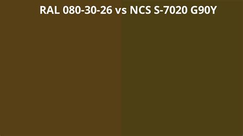 Ral 080 30 26 Vs Ncs S 7020 G90y Ral Colour Chart Uk