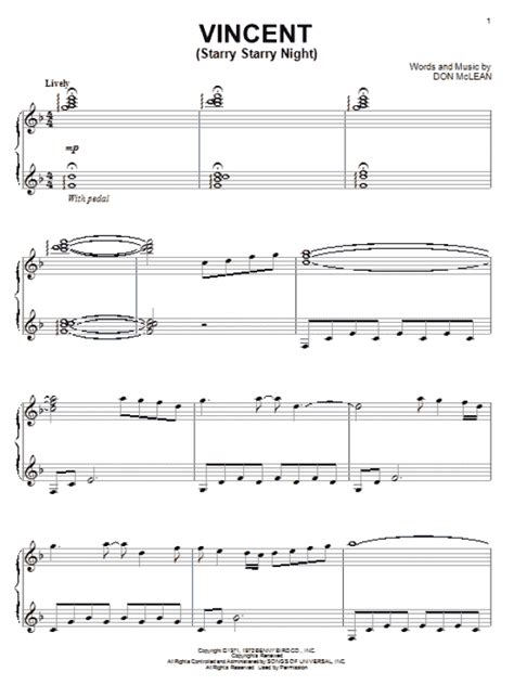 Vincent (Starry Starry Night) (Piano Solo) - Print Sheet Music Now