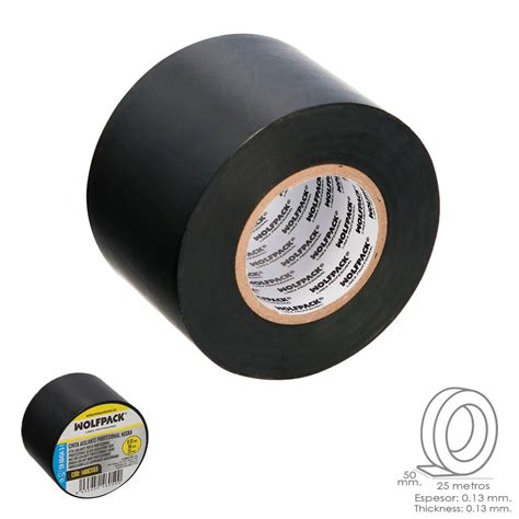 Cinta Aislante Profesional Negra Espesor 0 13 Mm Ancho 50 Mm Rollo 25