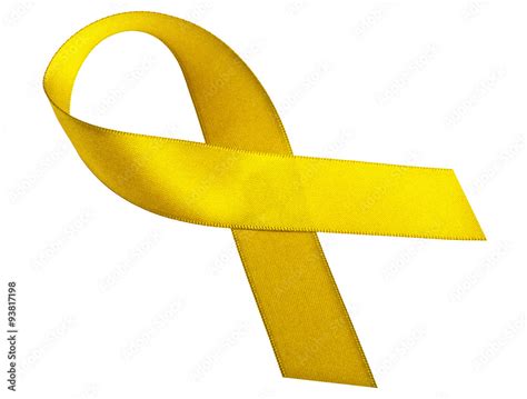 Yellow ribbon isolated on a white background Stock Photo | Adobe Stock