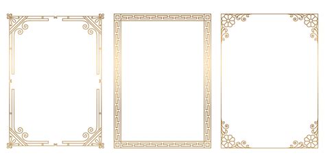 Set Of Vintage Golden Frames And Borders Decorative Ornament Vector