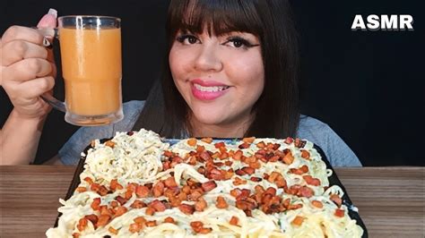 ASMR COMIDA MACARRÃO AO MOLHO DE QUEIJO MUKBANG BRASIL EATING