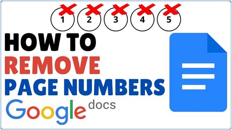 How To Remove Page Numbers In Google Docs Youtube