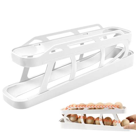 Automatic Scrolling Egg Rack Holder Storage Box Egg Basket Container