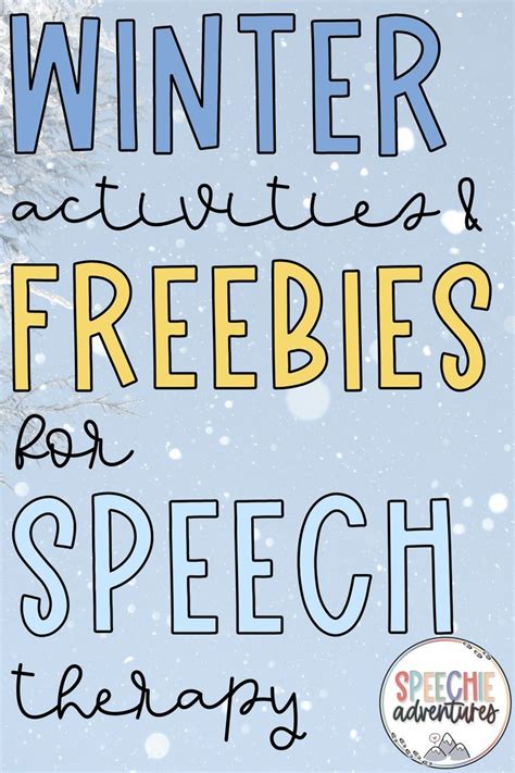 Winter Activities Freebies For Speech Therapy Artofit