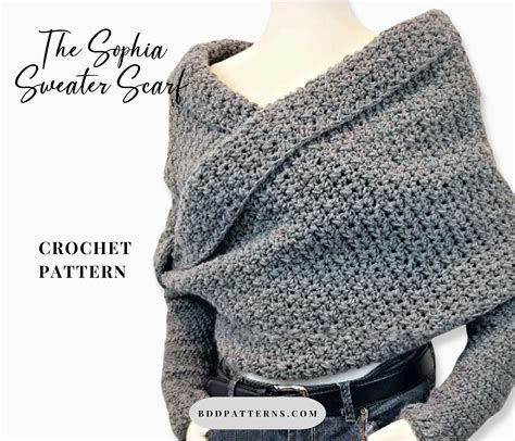 Crochet Pattern Sweater Scarf Crochet Pattern Crossover Wrap Sweater