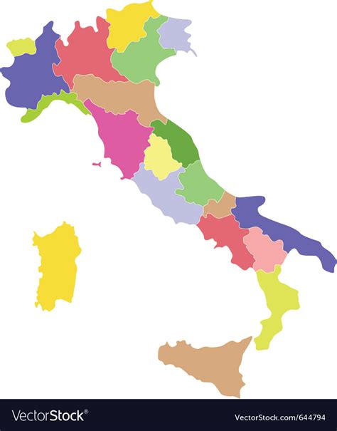 Italy Map Royalty Free Vector Image Vectorstock