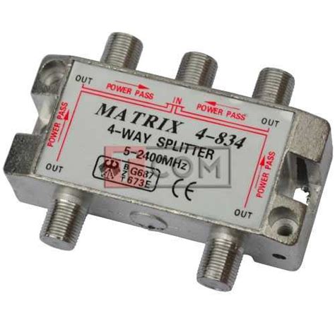 Сплиттер (Splitter) ТВ TCOM, 4-way 5-2400MHZ, с проходом питания ...