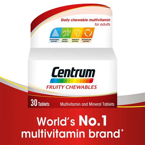 Centrum Multivitamine And Mineral Tablets Fruity Chewables Vitamins 30