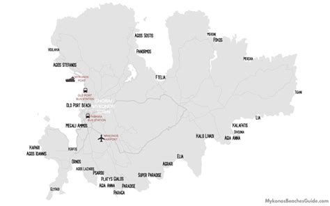 Mykonos Beach Map
