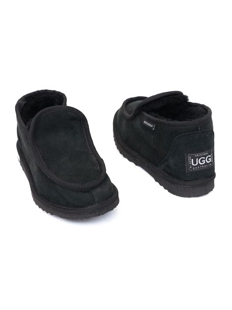 Ugg Slippers - Mens Black - Prestige Sheepskin