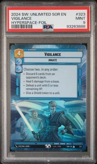 Star Wars Unlimited Spark Of Rebellion Hyperspace Foil Vigilance