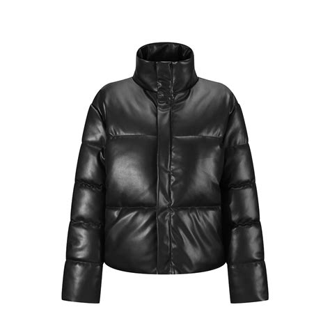 Firetrap Pu Puffer Jacket Womens Black Frasers