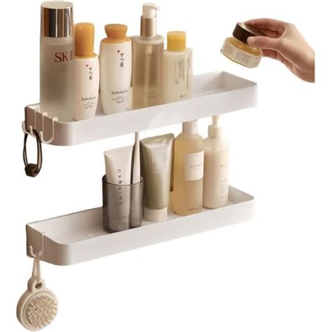 2PCS Etagère Douche Serviteur de Douche sans Perçage Paniers